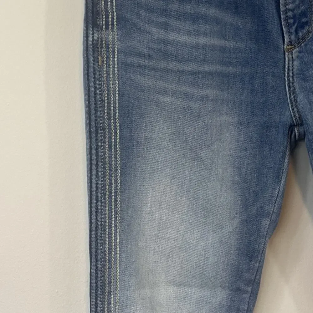 Driftwood Isabel Jeans Womens 25 Blue Frayed‎ Hem Bootcut Stretch Denim Mid Rise